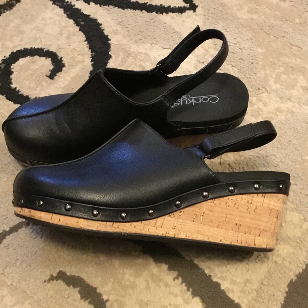 Corkys Black Make Em Blush Studded Clogs - Picture 3 of 8